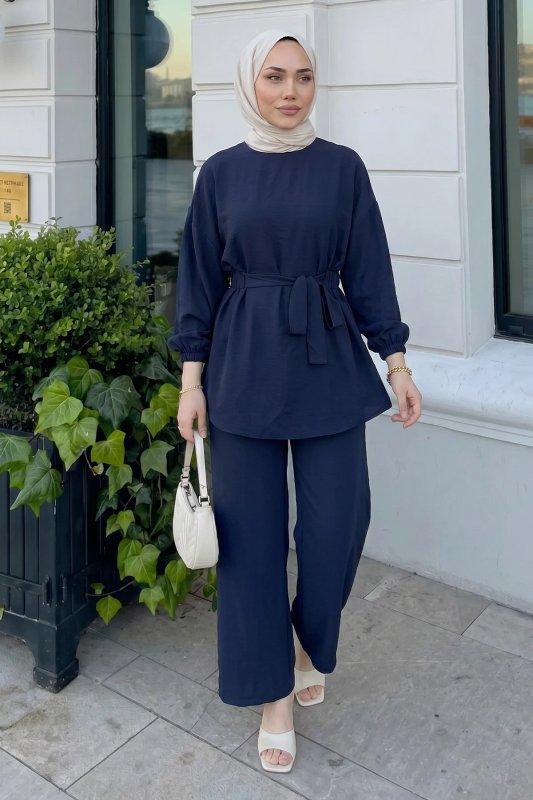 Bel Lastik Detaylı İkili Takım